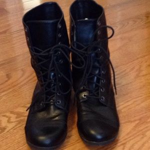 black combat boots payless